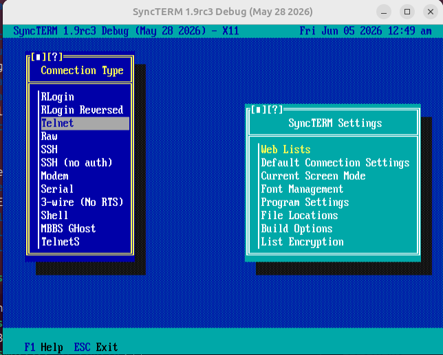 Select telnet