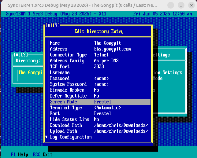Select Prestel Screen Mode